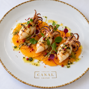 ANTIPASTI | CALAMARI E ZUCCA |GEGRILLTER CALAMARI AUF KÜRBIS